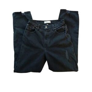 Abercrombie & Fitch The 90s Y2K Distressed High Rise Curve Black Jeans-- 26